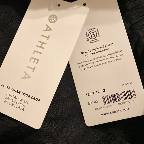 ATHLETA PLAYA LINEN WIDE LEG CROP PANT // Black 🎉 Host Pick 🎉 - Picture 11 of 16